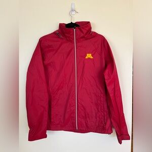 Women’s Minnesota Gophers Columbia Jacket w/hood Full Zip Packable, College L